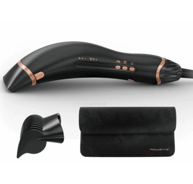 Фен Rowenta Ultimate Experience Air Motion, 1300Вт, 3 режими, насадка-гребінець, кейс для зберігання, іоніз-я, хол. обдув, чорний