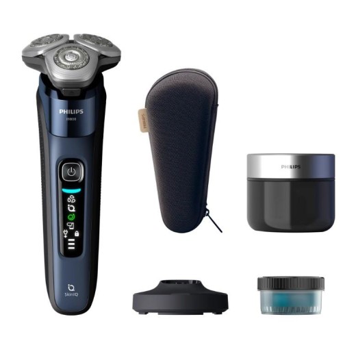 Бритва електр. Philips Series i9000 Prestige SkinIQ,  бритв.головок-3, Li-Ion, сух.+волог., індикатор заряду, твердий чохол, синій