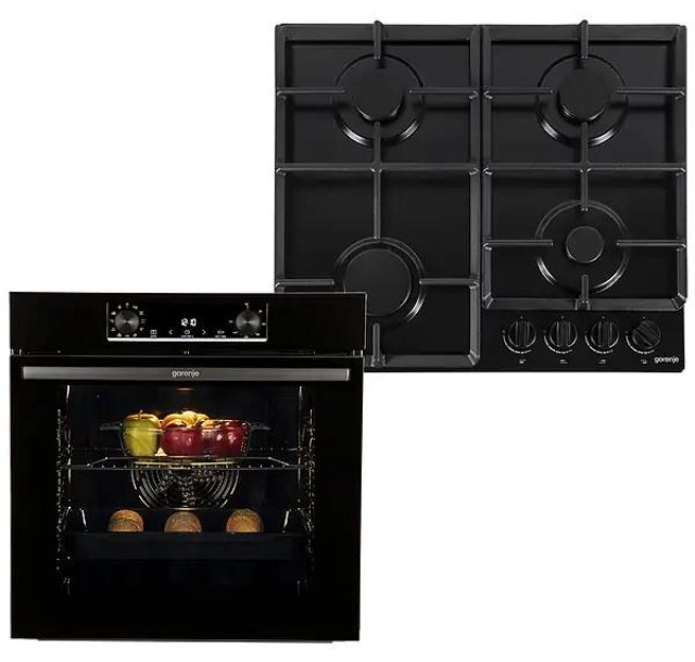 Комплект Gorenje (духовка електрична BO6735E02BK + поверхня газова G641EB), 740147, чорн