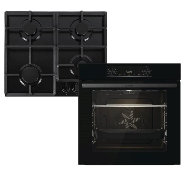Комплект Gorenje (духовка електрична BO6735E05B + поверхня газова G641EB), 743547, чорн