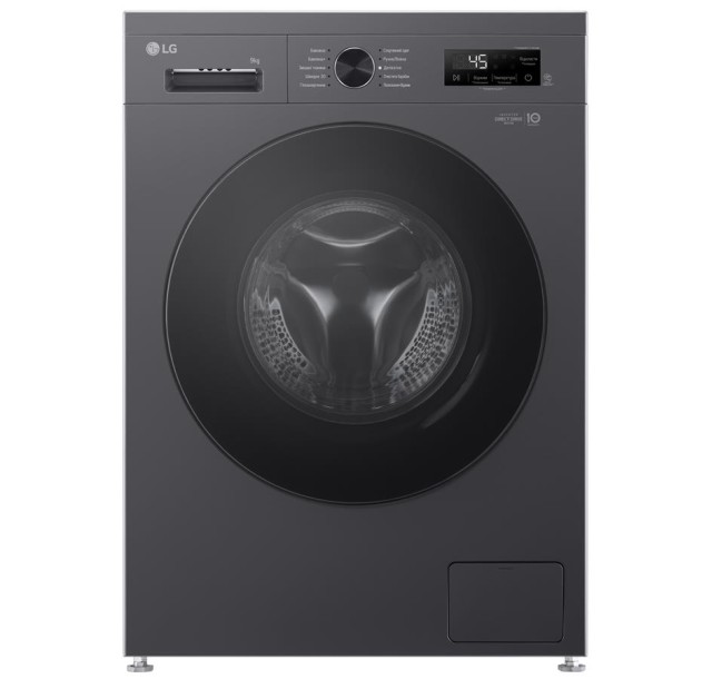 Пральна машина LG фронтальна, 9кг, 1200, A+++, 55см, дисплей, пара, інвертор, чорний