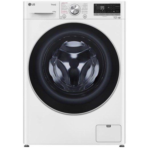 Прально-сушильна машина LG фронтальна, 9(6)кг, 1400, А, 56см, дисплей, пара, інвертор, білий