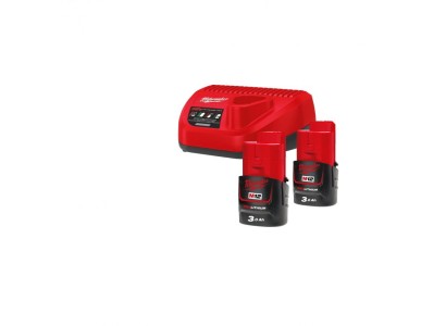 Набір акумулятора та зарядного пристрою Milwaukee NRG-302 12В 2х3А·год Redlithium M12, ЗП С12C