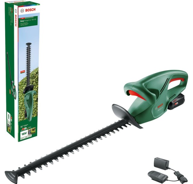 Кущоріз акумуляторний Bosch EasyHedgeCut EasyHedgeCut 18-45 18В акб 1х2А·год лезо 45см крок різу 15мм ЗП 3.7кг