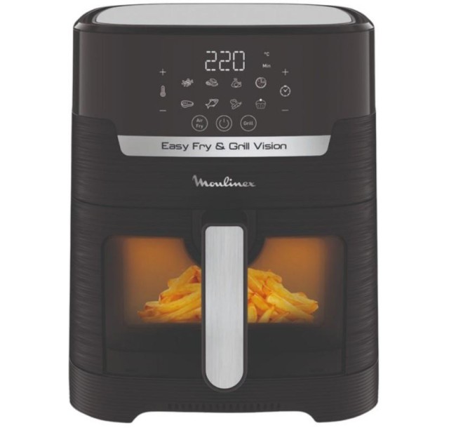 Мультипіч Moulinex Easy Fry&Grill Window, 1550Вт, чаша-4.2л, сенсорне керув., 8 програм, з віконцем, пластик, чорний
