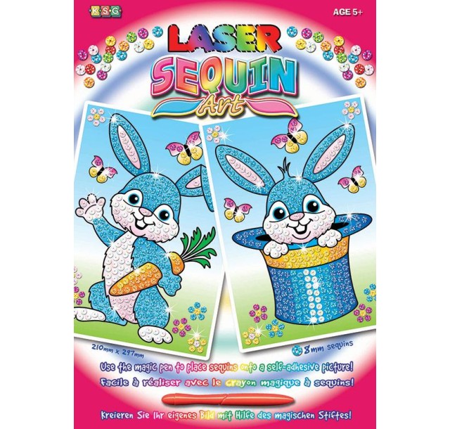 Набір для творчості Sequin Art Laser Кролики 2шт, 21*29см