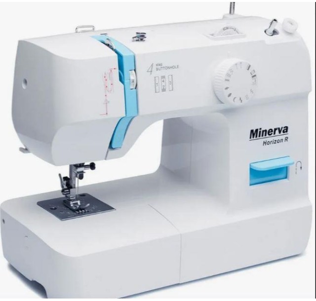 Швейна машина МINERVA Horizon R, електромех., 71 Вт, 13 швейних операцій, петля напівавтомат, білий