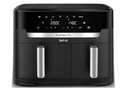 Мультипіч Tefal Dual Easy Fry XXL, 2700Вт, чаша-6.5+4.5л, сенсорне керув., 2 чаши, гриль, пластик, чорний