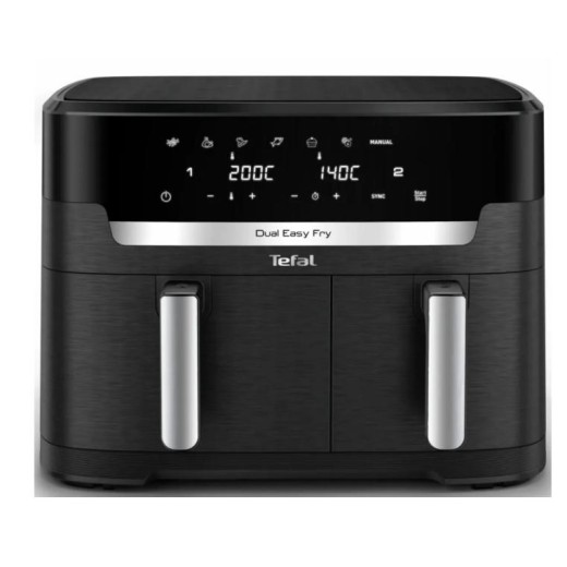 Мультипіч Tefal Dual Easy Fry XXL, 2700Вт, чаша-6.5+4.5л, сенсорне керув., 2 чаши, гриль, пластик, чорний