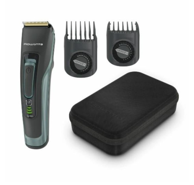 Машинка для стрижки Rowenta Advancer, для бороди, вусів, голови, мережа+акум., роторний мотор, насадок-2, кейс, титан.напил., темно-зелений