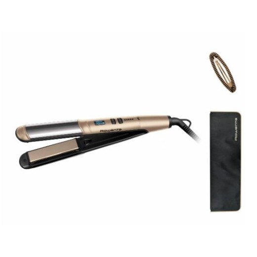 Випрямляч Rowenta Glam & Shine 2в1, темп.режимів-8, 140-210С, дисплей, кераміка, золотий