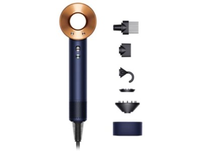 Фен Dyson HD07 Supersonic Prussian Blue/Rich Copper, 1600Вт, 4 режими, іонізація, хол. обду, кейс для зберігання, синьо-мідний
