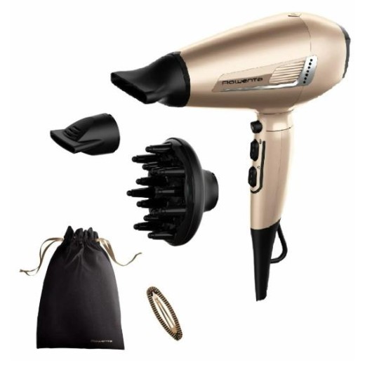 Фен Rowenta Pro Expert Tresor Collection, 2200Вт, 3 режими, іоніз-я, дифузор, 2 концентратора,  хол. обдув, чохол, заколка, бронзовий