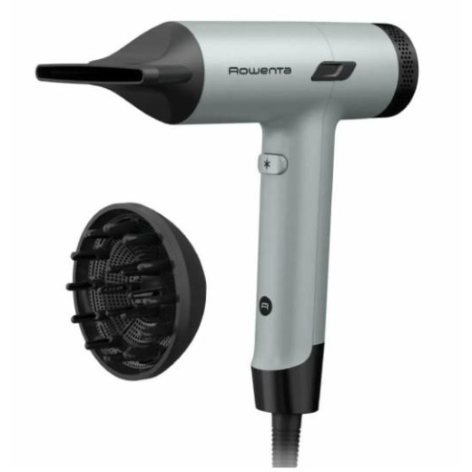 Фен Rowenta Tiny, 1600Вт, 3 режими, дифузор, іоніз-я, хол. обдув, зелено-чорний