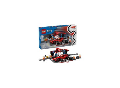 Конструктор LEGO City Піт-стоп і піт-екіпаж F1 з болідом Ferrari