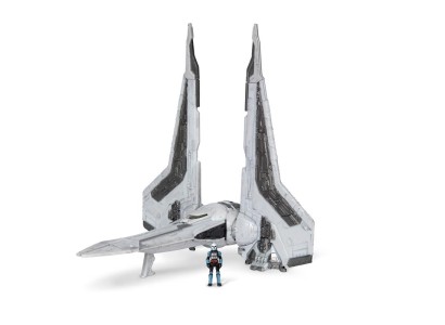Ігрова колекційна фігурка Star Wars Medium Vehicle Транспорт та фігурка Kom'rk-Class Mandalorian Starfighter 12.5см
