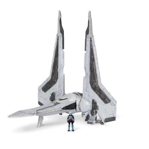 Ігрова колекційна фігурка Star Wars Medium Vehicle Транспорт та фігурка Kom'rk-Class Mandalorian Starfighter 12.5см