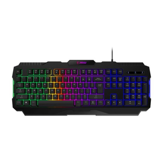 Клавіатура мембранна MSI FORGE GK100 104key, USB-A, EN/UKR/RU, ColorLED, чорний