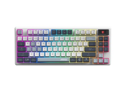 Клавіатура механічна MSI FORGE GK600 TKL W SKY UA 104key, mechanical Linear, USB-A, Wireless, Bluetooth, EN/UKR/RU, RGB, білий