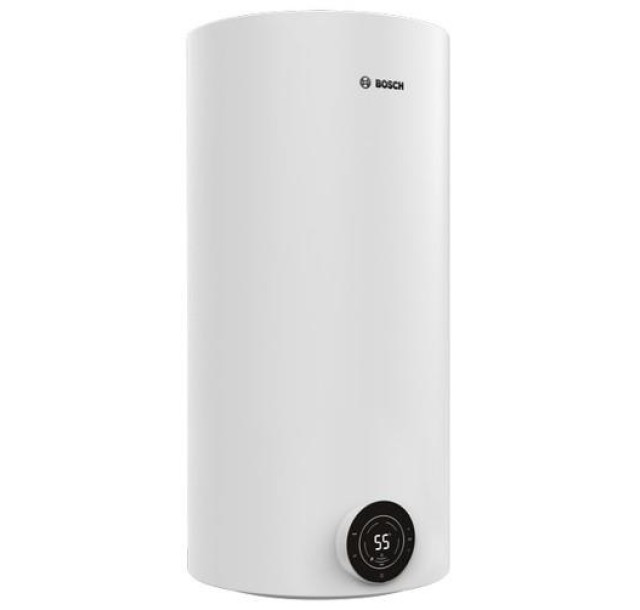 Водонагрівач електр. BOSCH круглий Tronic 4000T, 100л, 2кВт, сухий тен, вертикальний монтаж, електр. кер-ння, B, білий