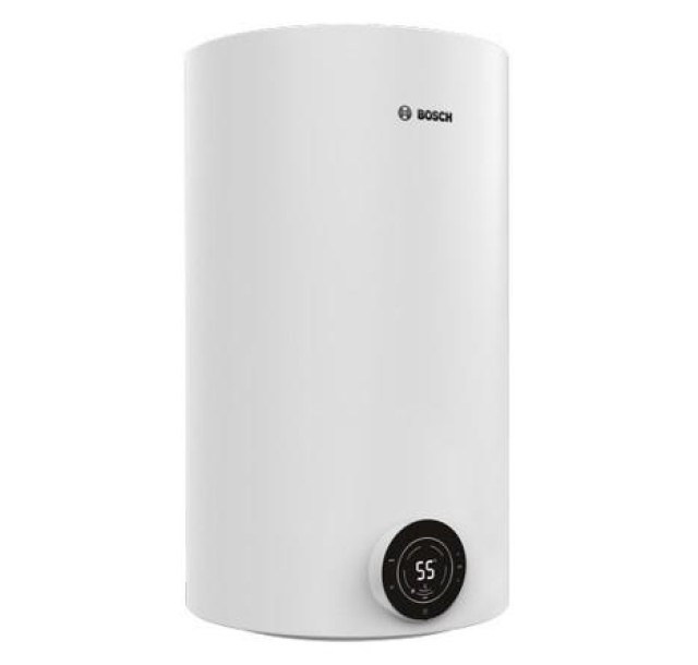 Водонагрівач електр. BOSCH круглий Tronic 4000T, 80л, 2кВт, сухий тен, вертикальний монтаж, електр. кер-ння, B, білий