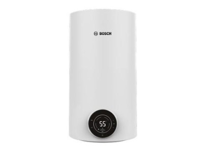 Водонагрівач електр. BOSCH круглий слім Tronic 4000T, 30л, 1,5кВт, сухий тен, вертикальний монтаж, електр. кер-ння, A, білий