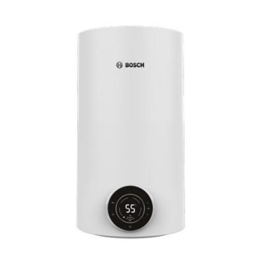 Водонагрівач електр. BOSCH круглий слім Tronic 4000T, 30л, 1,5кВт, сухий тен, вертикальний монтаж, електр. кер-ння, A, білий