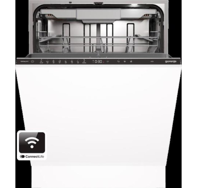 Посудомийна машина Gorenje вбудовувана, 16компл., A+++, 60см, інвертор,Wi-Fi, AquaStop, сенсорн.упр, 3и кошики, білий