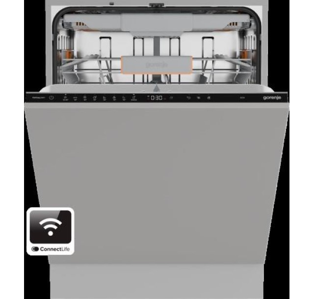 Посудомийна машина Gorenje вбудовувана, 16компл., A+++, 60см, інвертор,Wi-Fi, сенсорн.упр, 3и кошики, білий