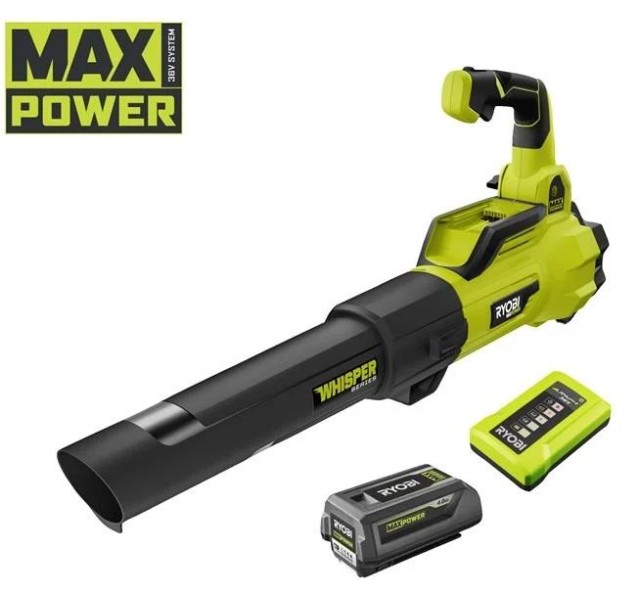 Повітродув садовий акумуляторний Ryobi Max Power RY36BLXA-140P 36В акб 1х4А·год ЗП 176км/год 3.5кг