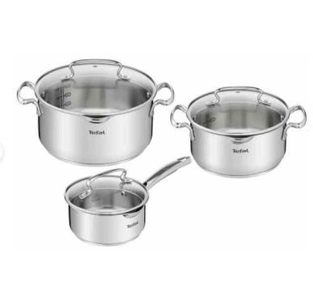 Набір посуду Tefal DUETTO+, 6предметів, нержавіюча сталь, скло