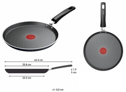 Сковорода для млинців Tefal So' Light, 25см, алюміній, бакеліт, чорний