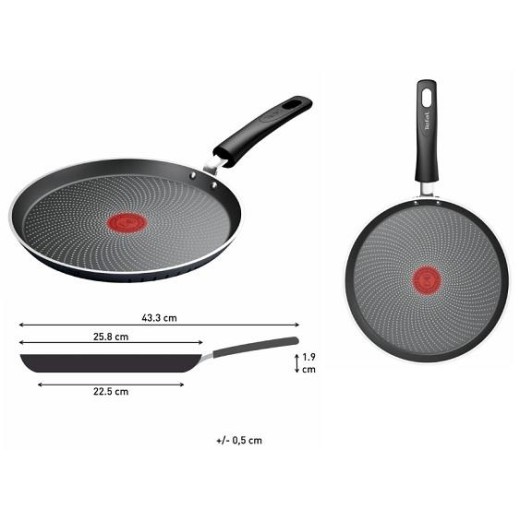 Сковорода для млинців Tefal So' Light, 25см, алюміній, бакеліт, чорний