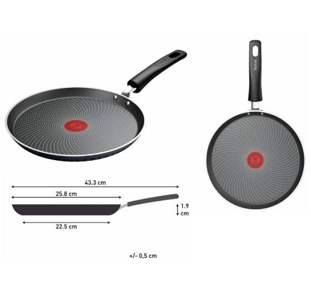 Сковорода для млинців Tefal So' Light, 25см, алюміній, бакеліт, чорний