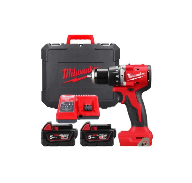 Шурупокрут-дриль акумуляторний Milwaukee M18 BLPDRC-502C 18В 2х5А·год М12-М18 60Нм 0·1700об·хв 1.5кг