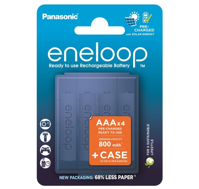 Акумулятор Panasonic Eneloop NI-MH  AAA 800 мАг, 4 шт, з кейсом для зберігання