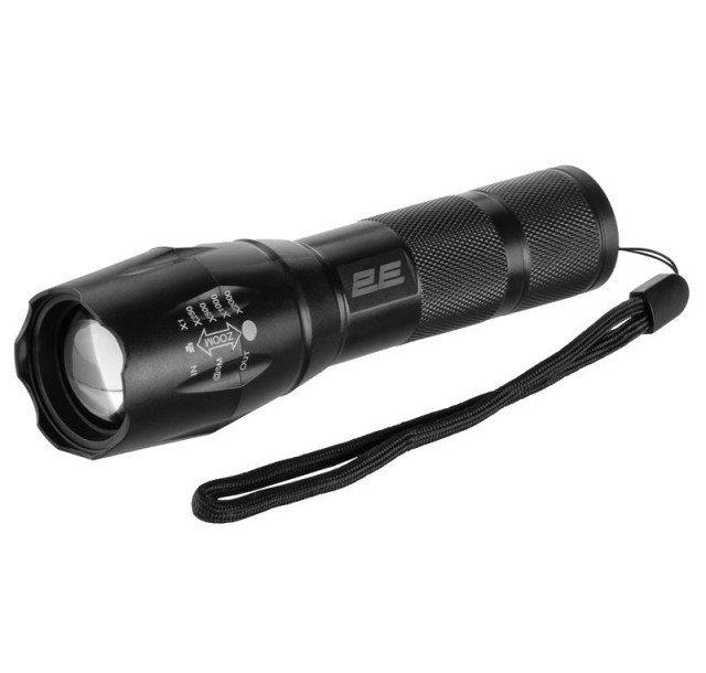 Ліхтар ручний акумуляторний 2E FLBL1812BI Micro-USB 1200мА·год 1200лм 10Вт 4 режими освітлення функція Power Bank IPX4 0.1кг