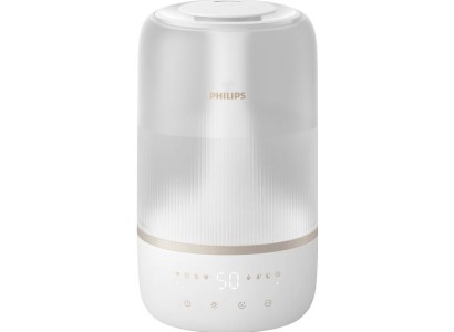 Зволожувач повітря Philips традиційне зволоження Series 1001, 41м2, 3л, 275мл/г, електр. кер-ння, режим сну, нічник, білий