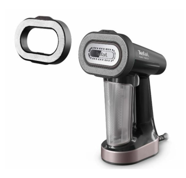 Відпарювач Tefal компактний Pure Force 3в1, 1800Вт, 180мл, постійна пара - 35гр, керам. підошва, чорно-рожевий