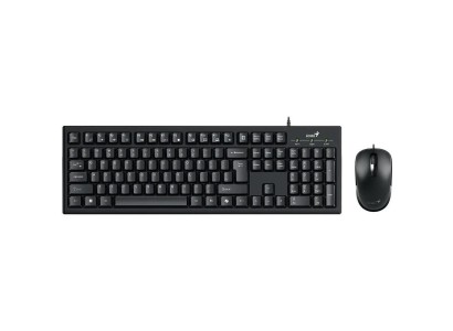 Комплект клавіатура та миша Genius KM-100SE, AI, EN/UKR, чорний