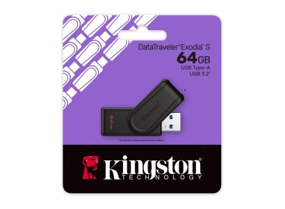 Накопичувач Kingston   64GB USB 3.2 Type-A Gen1 DT Exodia S
