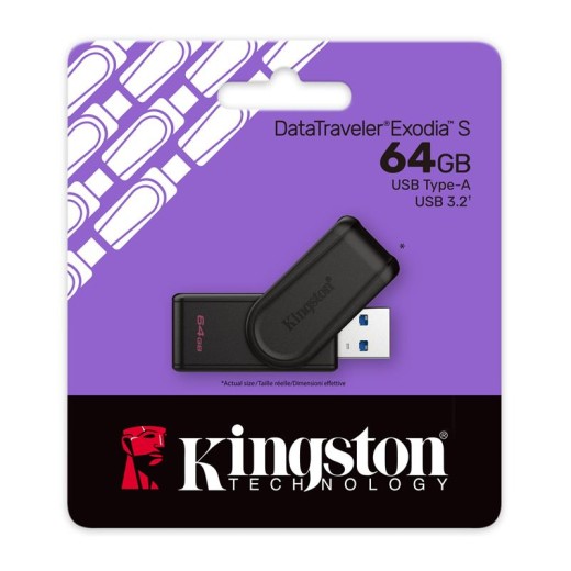 Накопичувач Kingston   64GB USB 3.2 Type-A Gen1 DT Exodia S