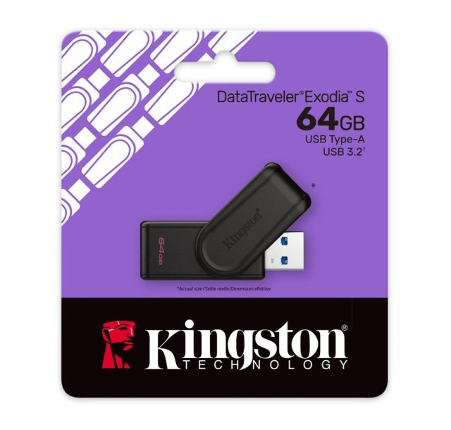 Накопичувач Kingston   64GB USB 3.2 Type-A Gen1 DT Exodia S