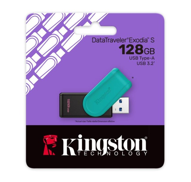 Накопичувач Kingston  128GB USB 3.2 Type-A Gen1 DT Exodia S