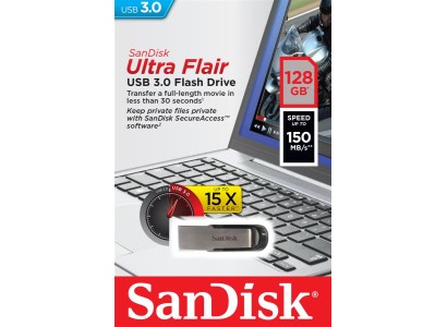 Накопичувач SanDisk  128GB USB 3.0 Type-A Flair R150MB/s