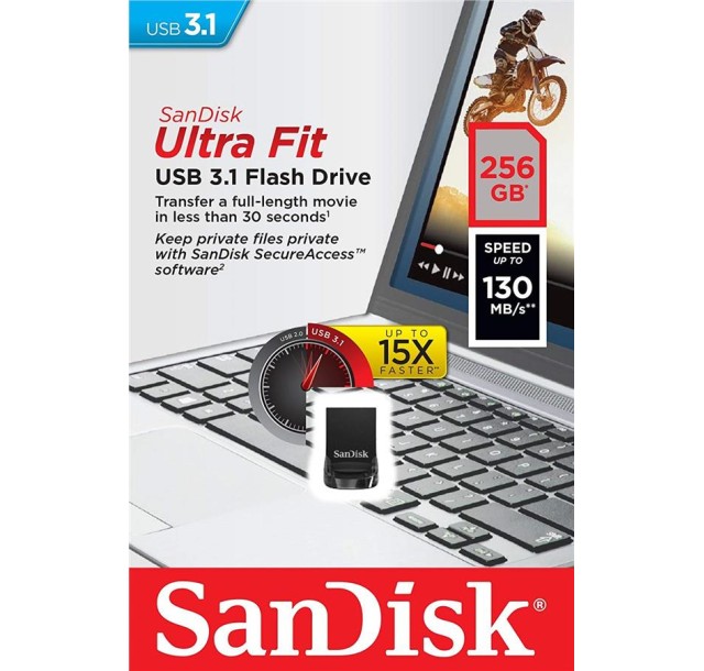 Накопичувач SanDisk  256GB USB 3.1 Type-A Ultra Fit