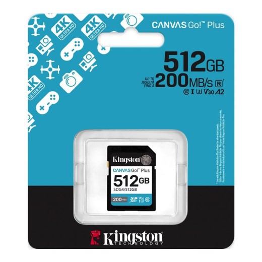 Карта пам'яті Kingston SD  512GB C10 UHS-I U3 V30 R200/W160MB/s