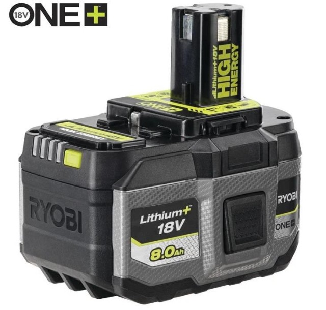 Акумулятор Ryobi ONE+ RB1880T High Energy Lithium+ 18В 8А·год 1.3кг