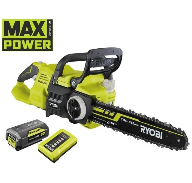 Пила ланцюгова акумуляторна Ryobi Max Power RY36CSX35A-150 36В 35см 1х5А·год ЗП 4кг