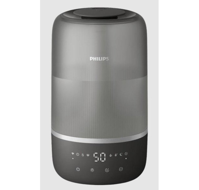 Зволожувач повітря Philips традиційне зволоження Series 1000, 41м2, 3л, 275мл/г, електр. кер-ння, режим сну, нічник, темно-синій